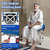 Non-Slip 360° Swivel Shower Chair with Hole And Arms